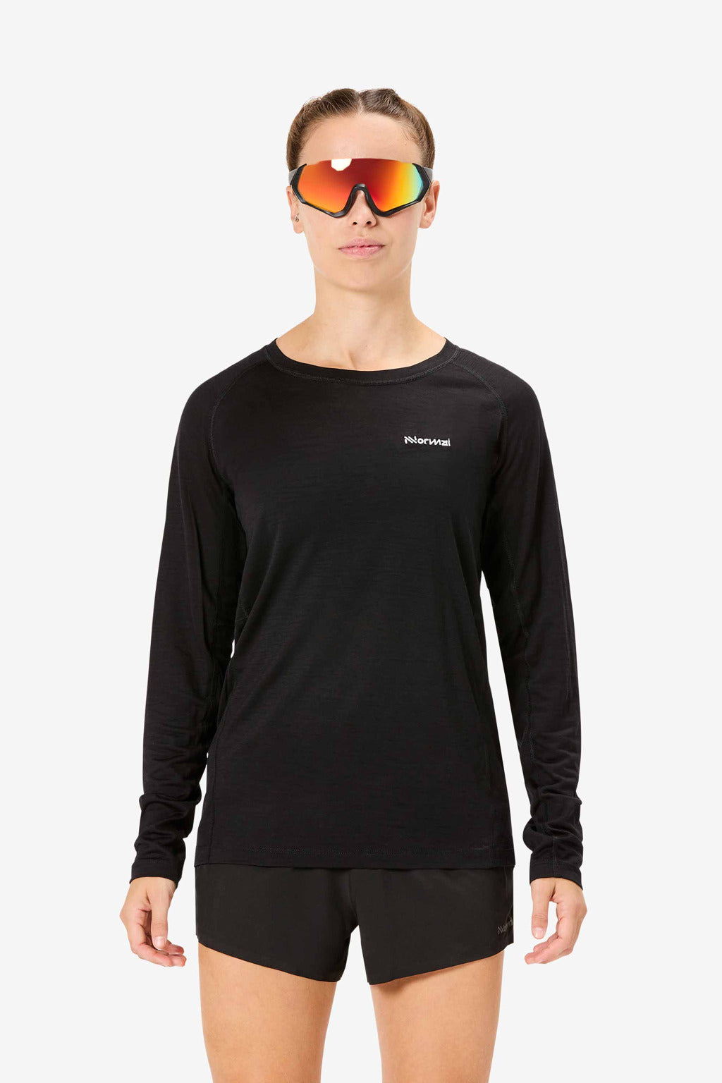 Women's Merino Long Sleeve T-shirt Black  by Nnormal