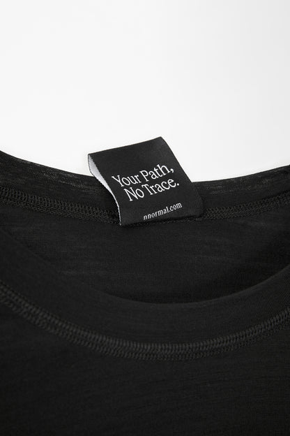 Women's Merino Long Sleeve T-shirt Black  by Nnormal