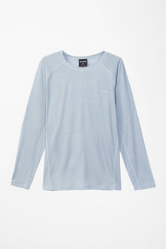 Women's Merino Long Sleeve T-shirt Blue  by Nnormal