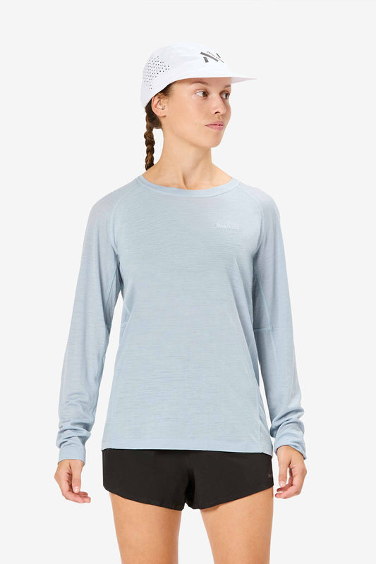 Women's Merino Long Sleeve T-shirt Blue  by Nnormal