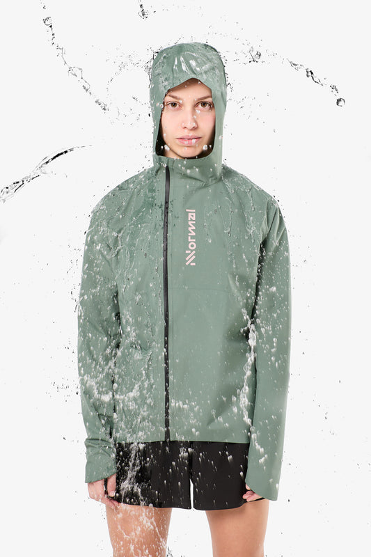 Trail Rain Jacket W Green  by Nnormal
