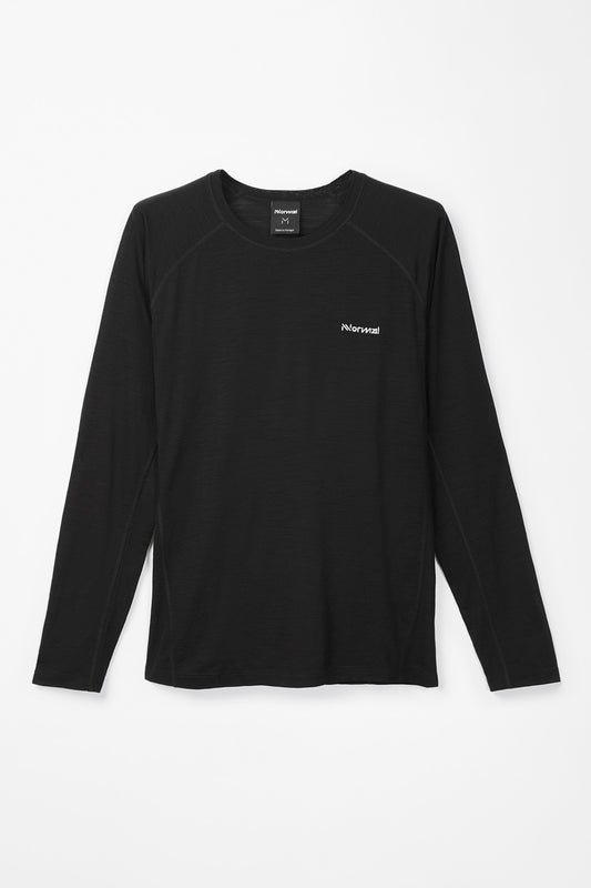 Men's Merino Long Sleeve T-shirt Black  by Nnormal
